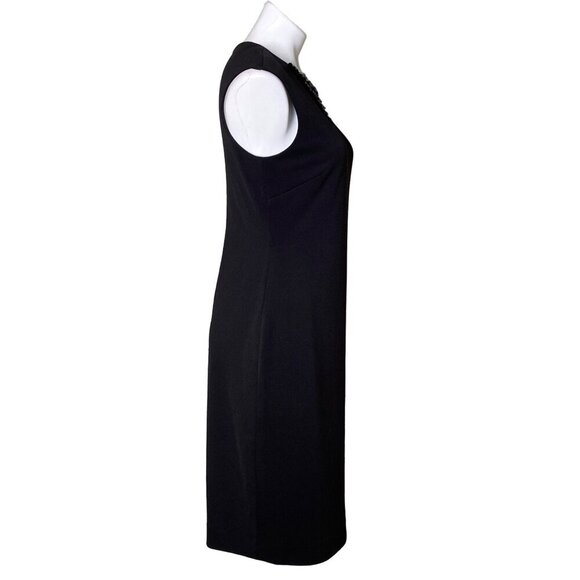 Tahari ASL NWT $169 Black Beaded Knit Cocktail Sheath Dress, Women's Size 8 - Picture 3 of 9